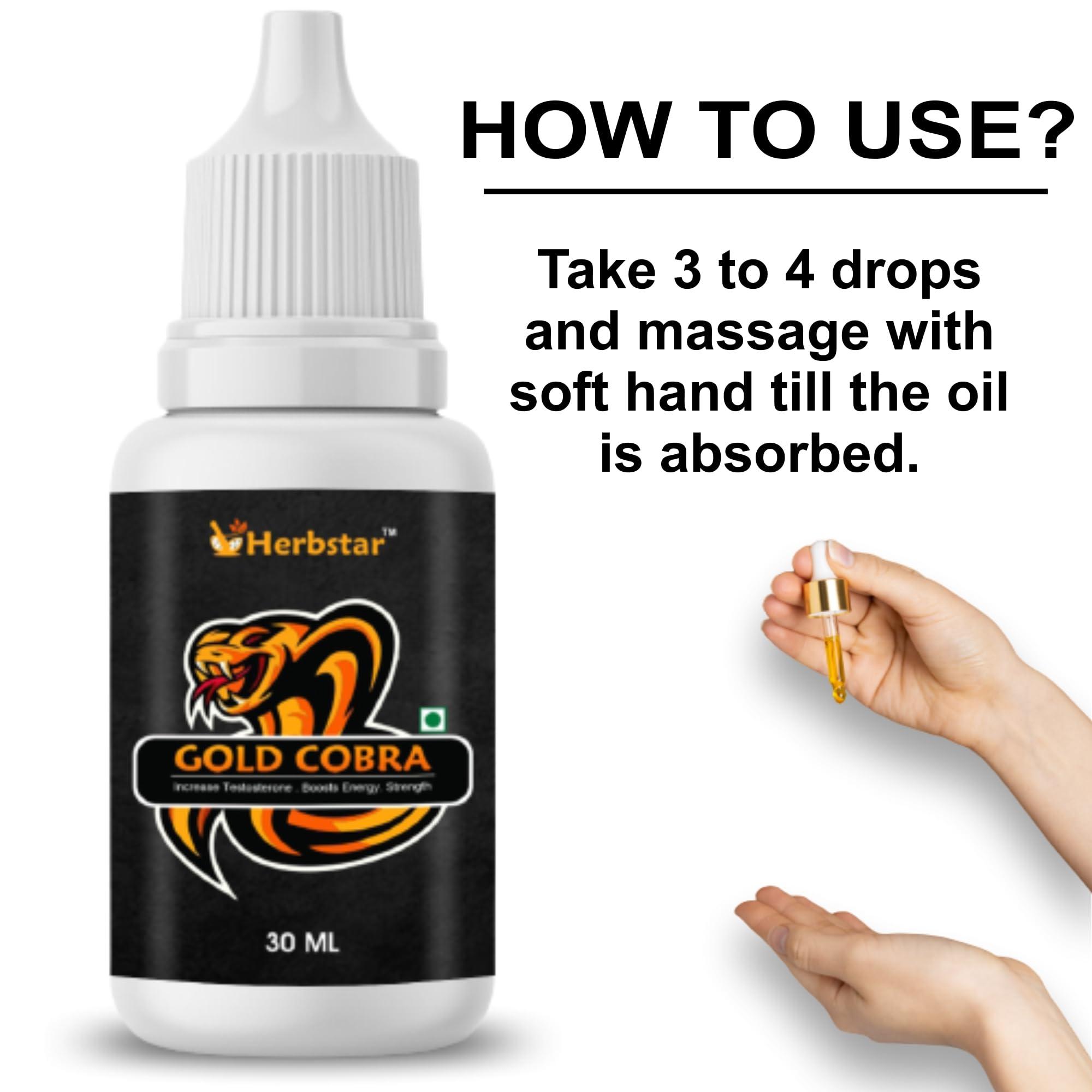 Herbstar Herbstar Gold Cobra Increase Testostrone Boosts Energy | Increase Strength (30ML)