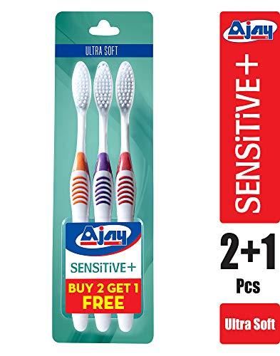 Ajay AJAY SENSITIVE Manual Toothbrush for adults + OFFER PACK,Pack of Assorted color
