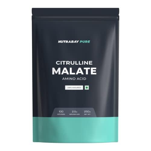 Nutrabay Nutrabay Pure 100% Citrulline Malate Powder - Boosts Nitric Oxide, Pre Workout supplement for Men & Women - 250g Unflavoured