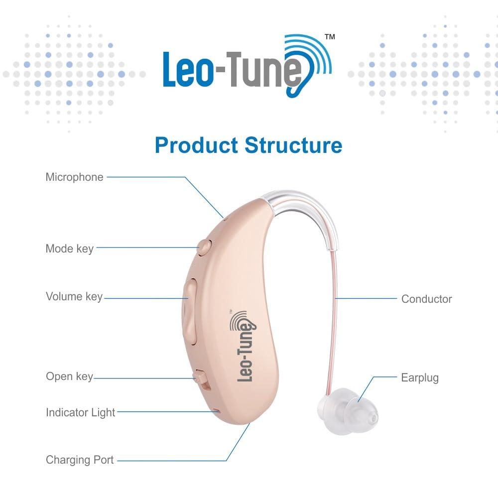 LEO-TUNE LEO-TUNE A380D Hearing Aid Rechargeable Digital Hearing Amplifier with 3 noise rudcation mode and Volume Control option with warrenty