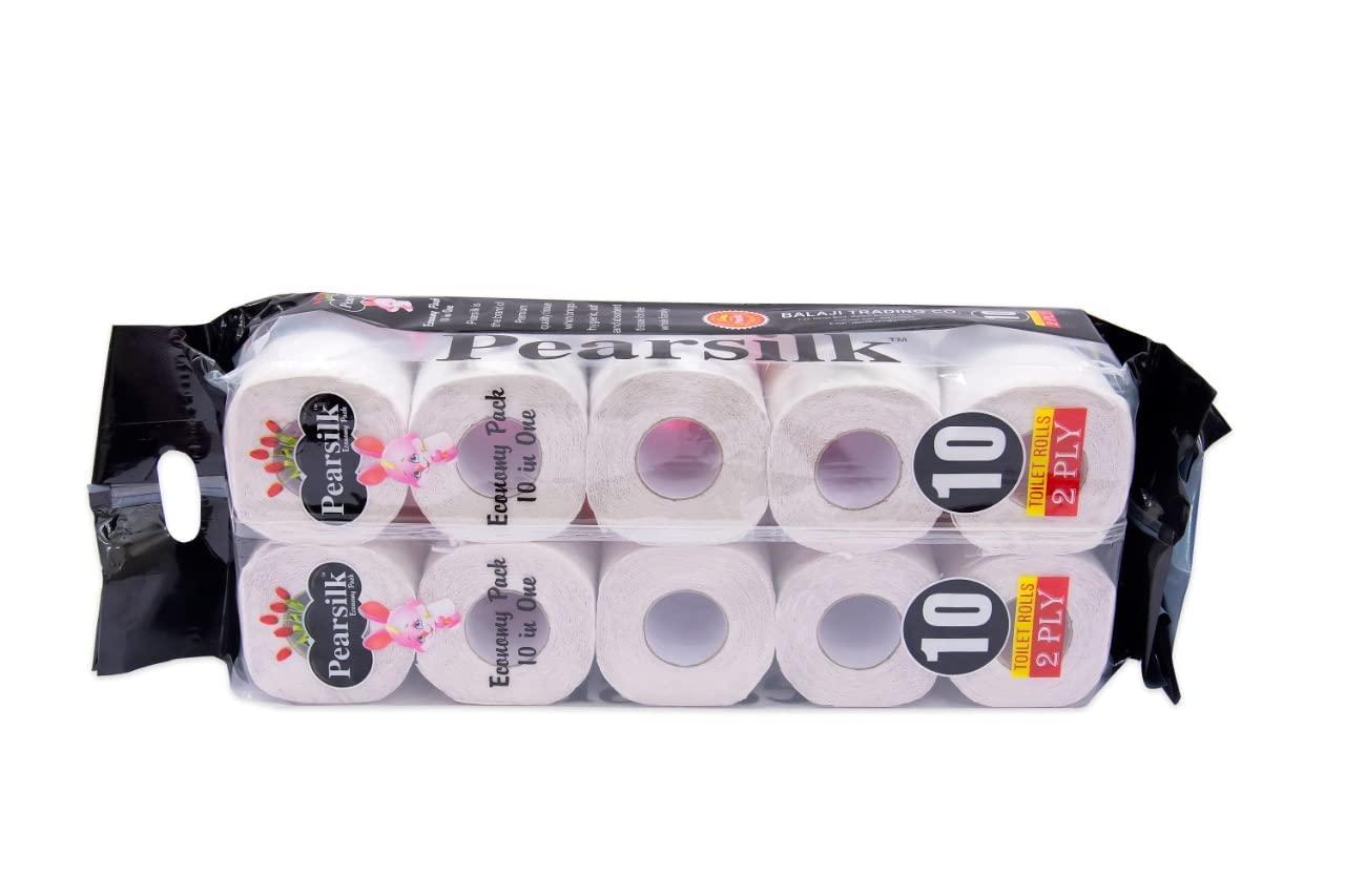 PEARSILK PEARSILK Toilet tissue paper roll, 2 Ply, 10 rolls Toilet Paper Roll Pack Of 10