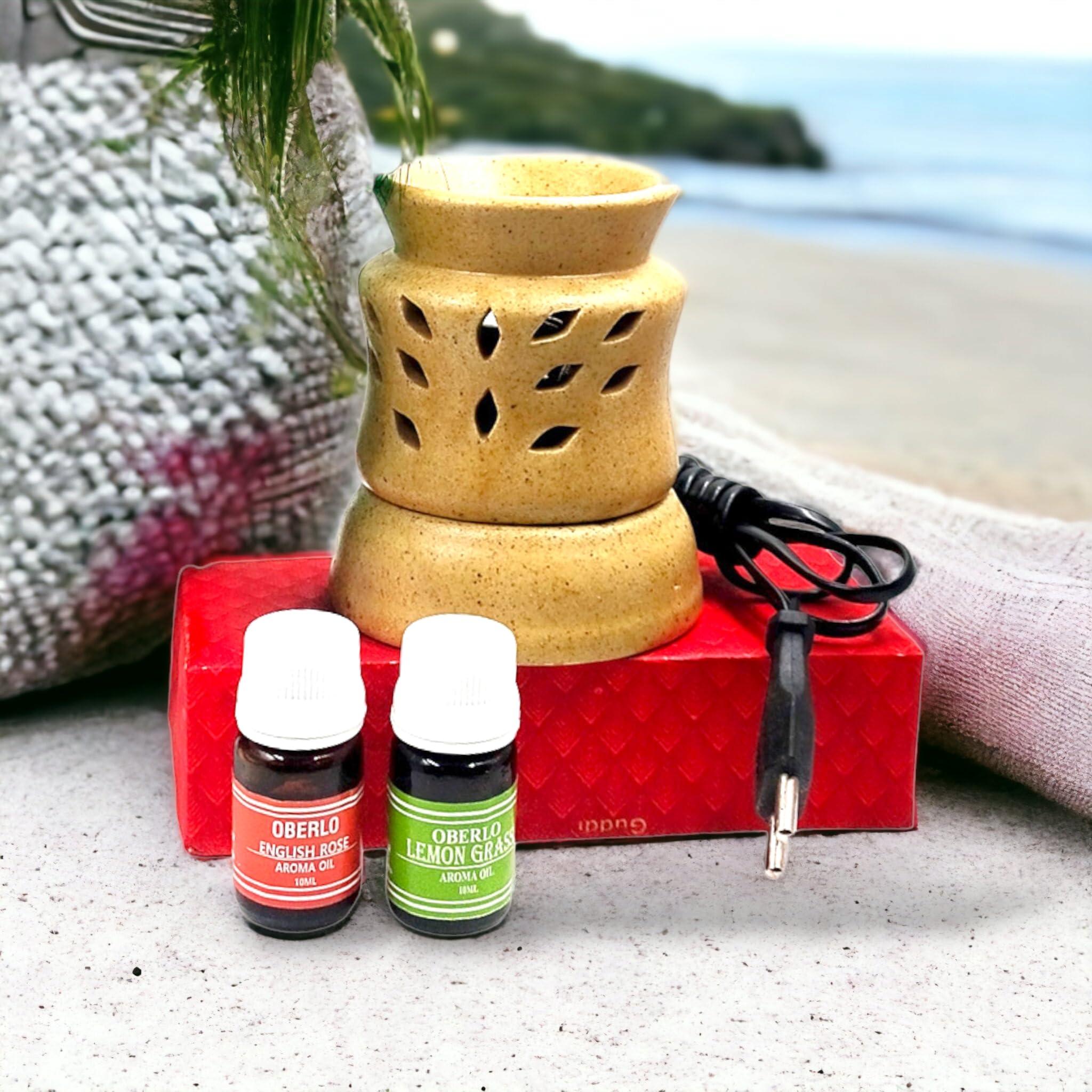 Oberlo BHARTI Traders Lemongrass, Rose Aroma Oil, Diffuser Set (300 g)