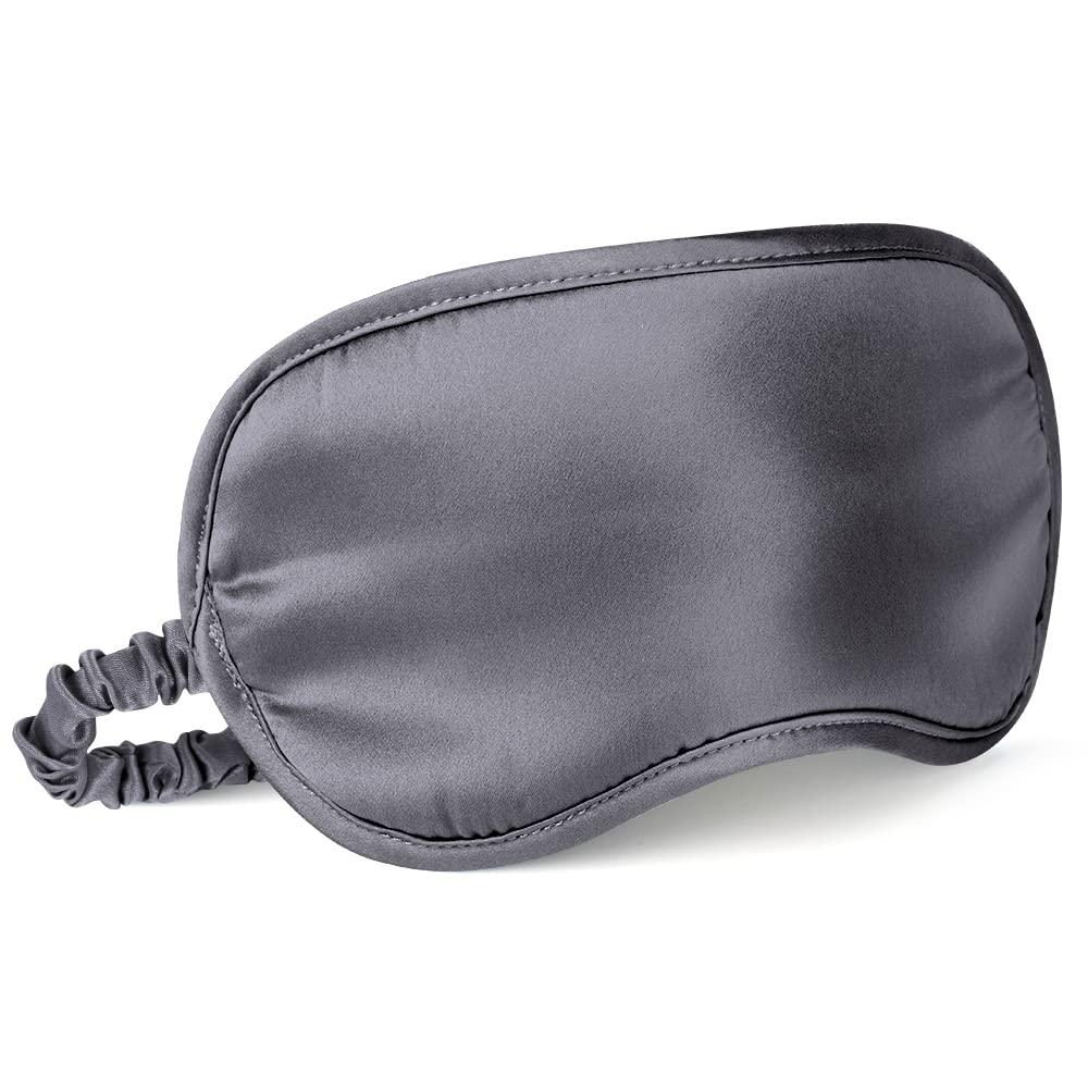 LULUSILK Charcoal Gray: Lulusilk Mulberry Silk Sleep Eye Mask & Blindfold With Elastic Strap/Headband, Soft Eye Cover Eyeshade For Night Sleeping, Travel, Nap (Charcoal Gray)