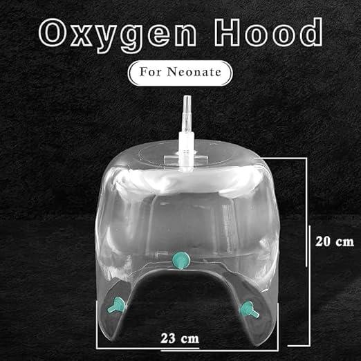 HCG Health Cure Generation HCG Health Cure Generation Oxygen Hood For Children & New Born Baby || Adjustable Neck Silicon Part To Check Oxygen Supply (Pack of 1 Green & white)