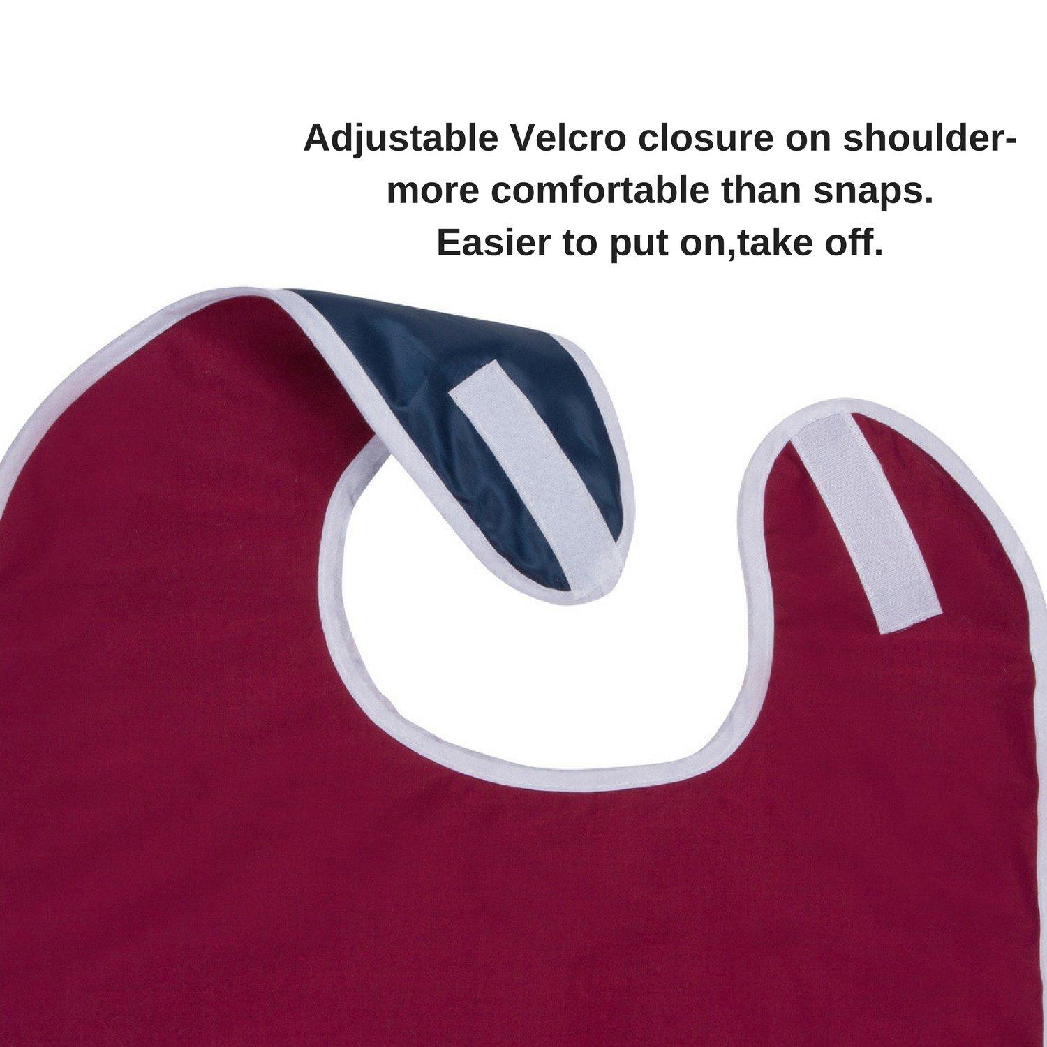 Shorewood Medical Adult Bibs, Clothing Protector- Absorbent, Waterproof. Keeps Mealtime Neat.