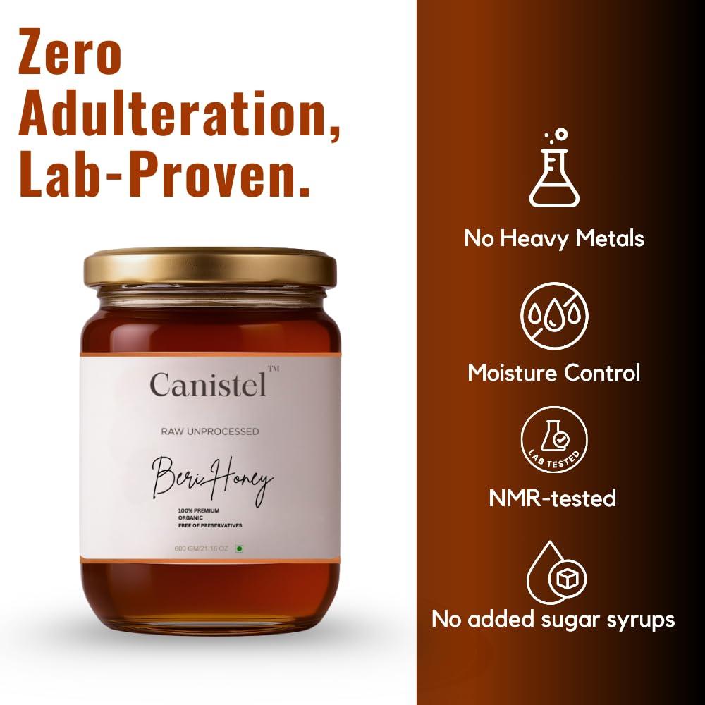 Canistel Canistel Raw Unprocessed Beri Honey | 100% Pure & Natural | Premium, Authentic & Unadultrated | No Added Preservatives | 600 Grams (Glass Jar)