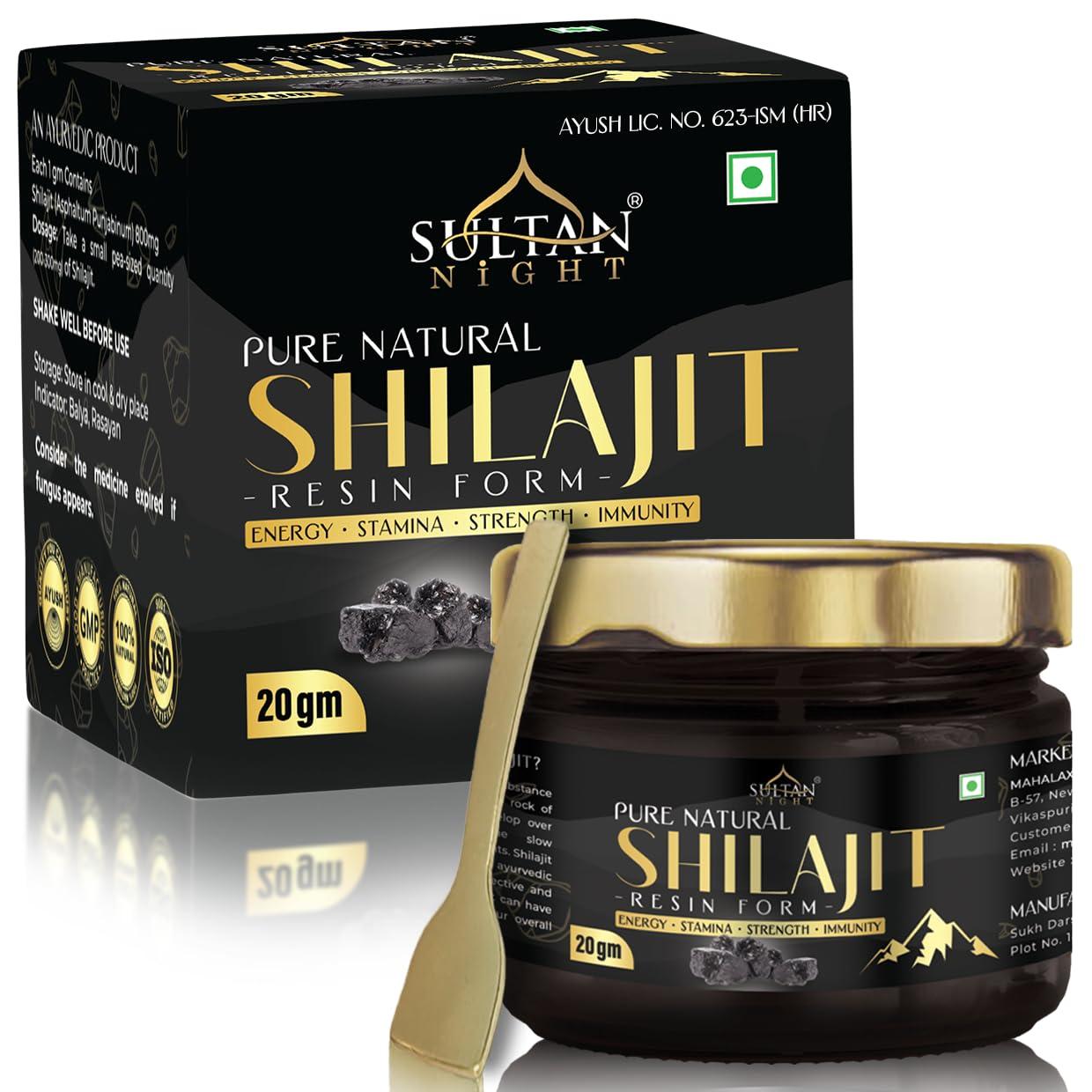 Sultan Night Sultan Night Himalayan Shilajit/Shilajeet Resin Helps Improve Strength | Immunity | Metabolism | Stamina | Energy and Help Boost Energy Levels Naturally (20g)