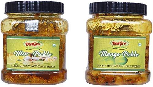 DietGro DietGro Naturally Organic Home Made Mango & Mix Pickle Without Added Colour, 400 Gram Each (Pack of 2)