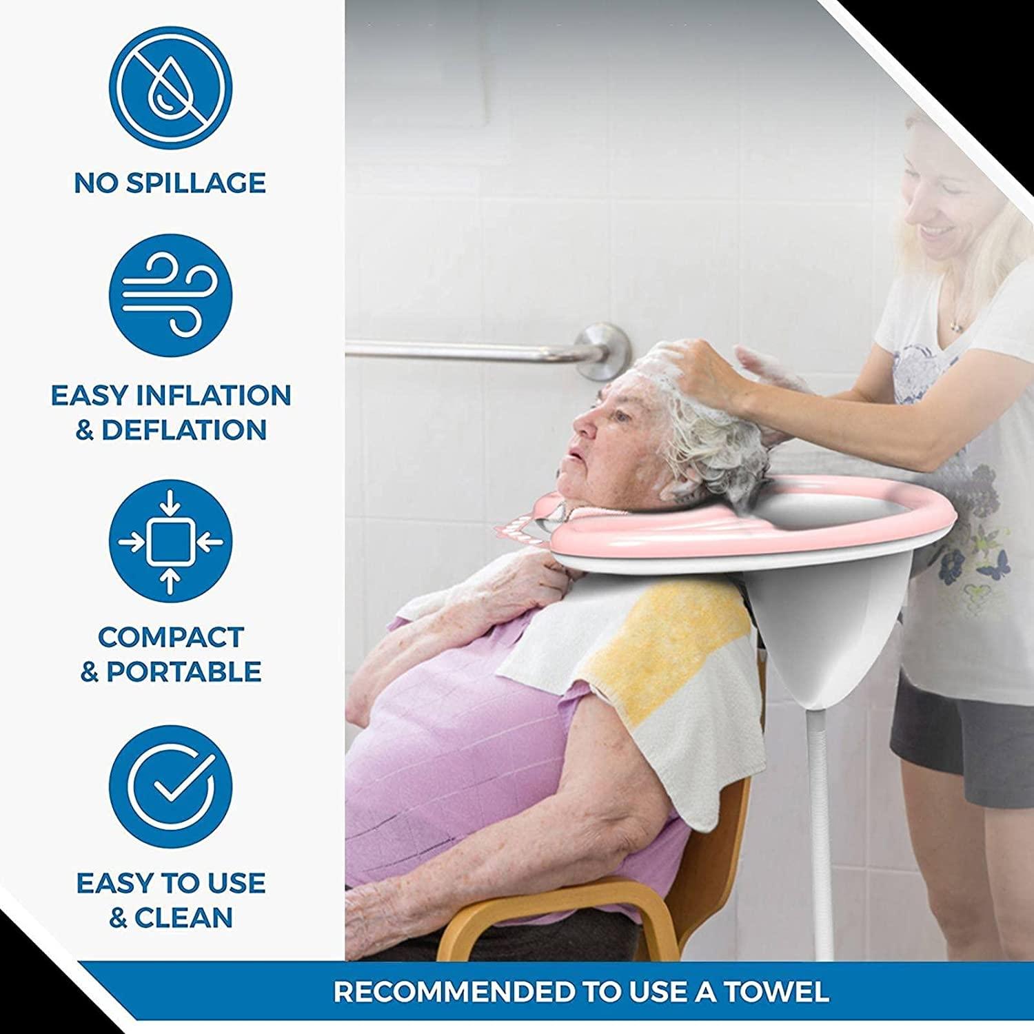 overa Overa Portable Hair Shampoo Basin, Foldable Mobile Shampoo Bowl Hair Washing Sink Rinse Tray,Wash Bowl Household for Pregnant, Elderly