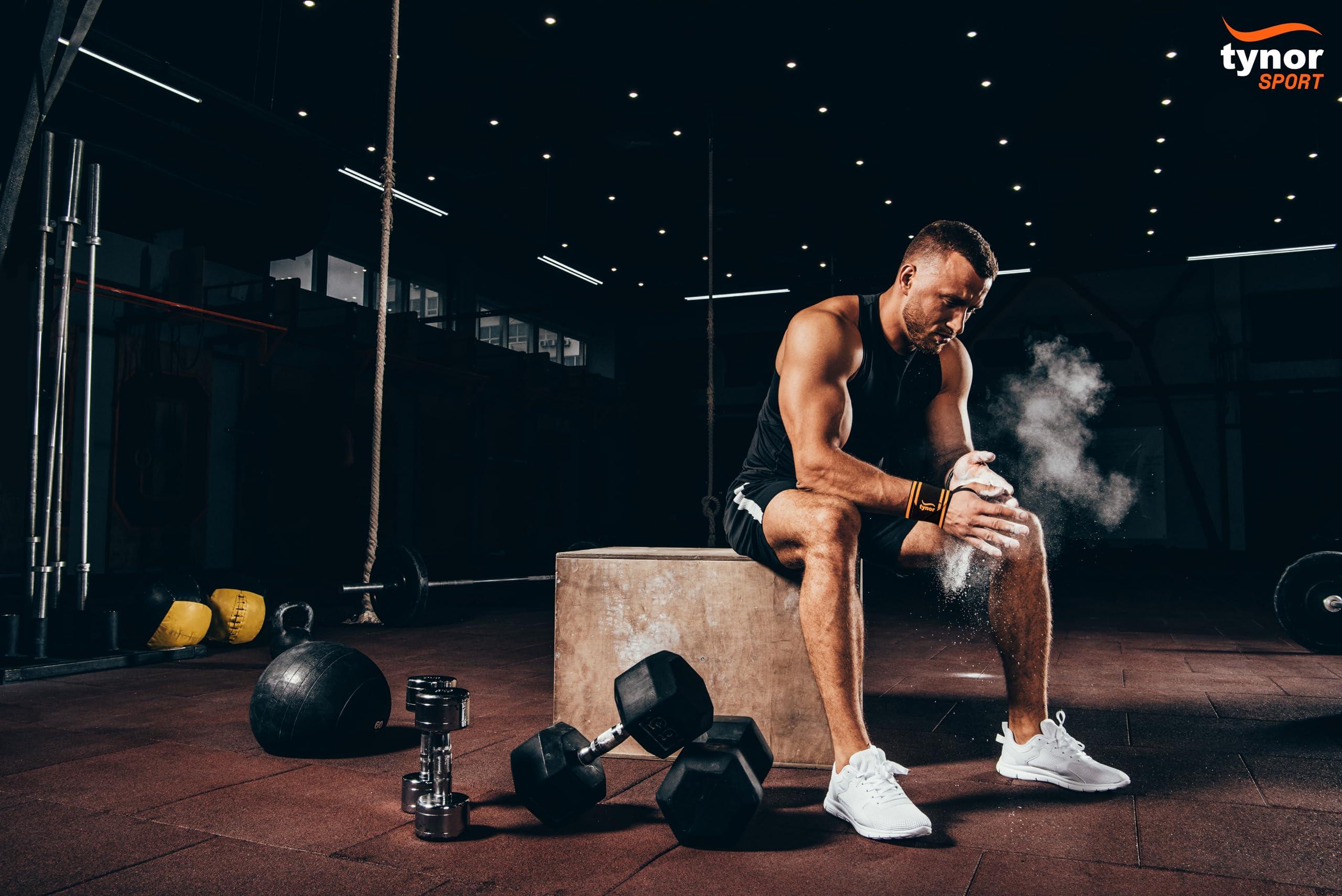 TYNOR TYNOR Wrist Wrap With Thumb Loop, Black & Orange, Universal, Pack of 2