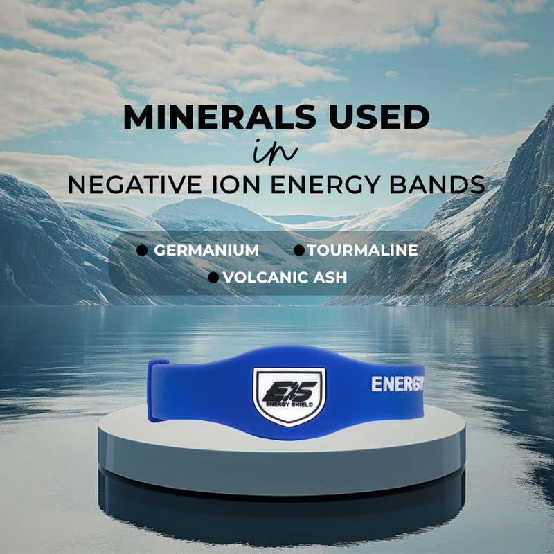 ENERGY SHIELD ENERGY SHIELD Wristband Energize-Pro Negative Ion Band for Men and Women Silicone Bracelet Blue Color (Small)