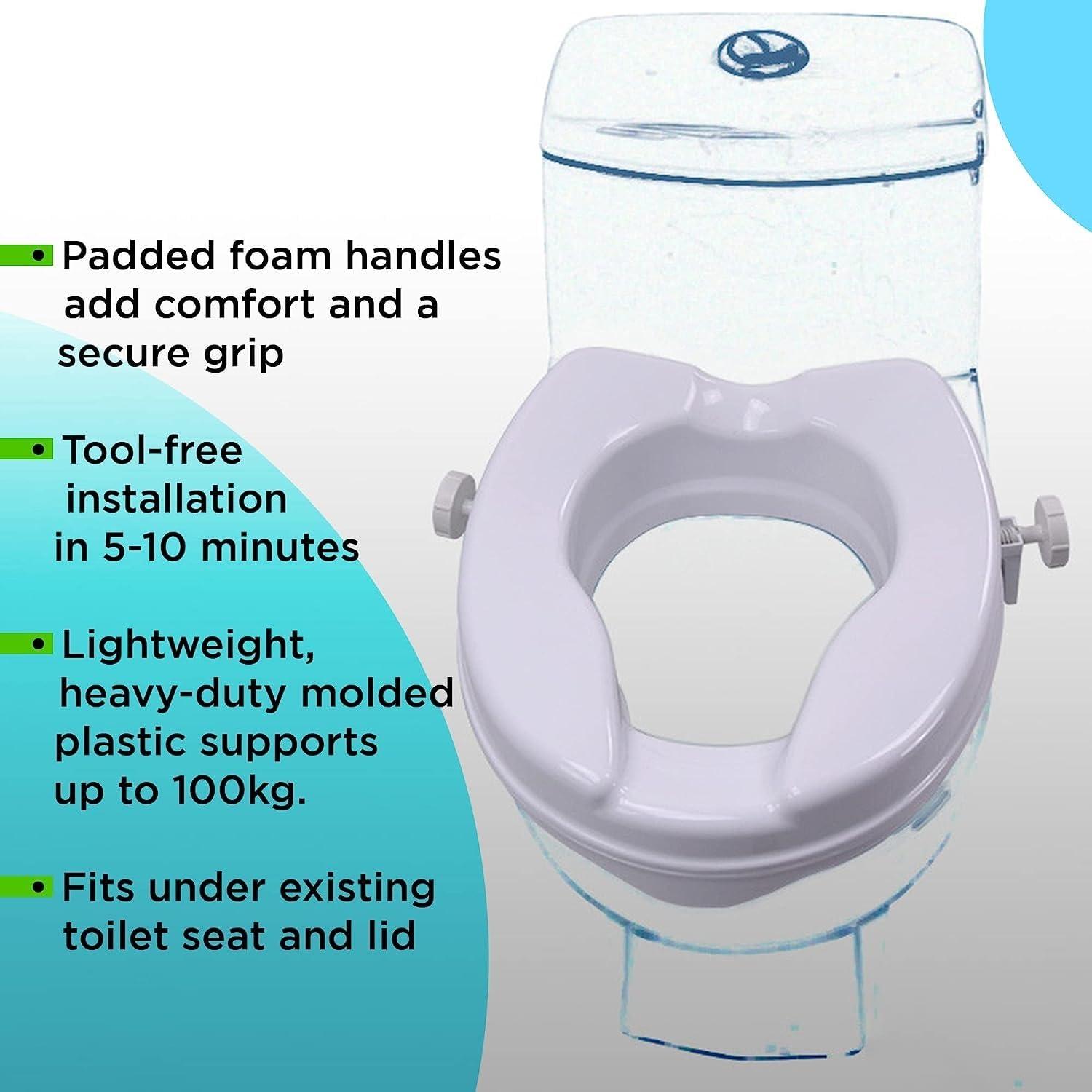 MCP Mcp Commode Seat Riser Without Lid Toilet Seat Height Raiser 6\" Elevator Extender 7060C|Plastic,Portable & Lightweight Fits In Egg/Oval Shaped Commode Only|For Handicap,Old Age People (White,6\")