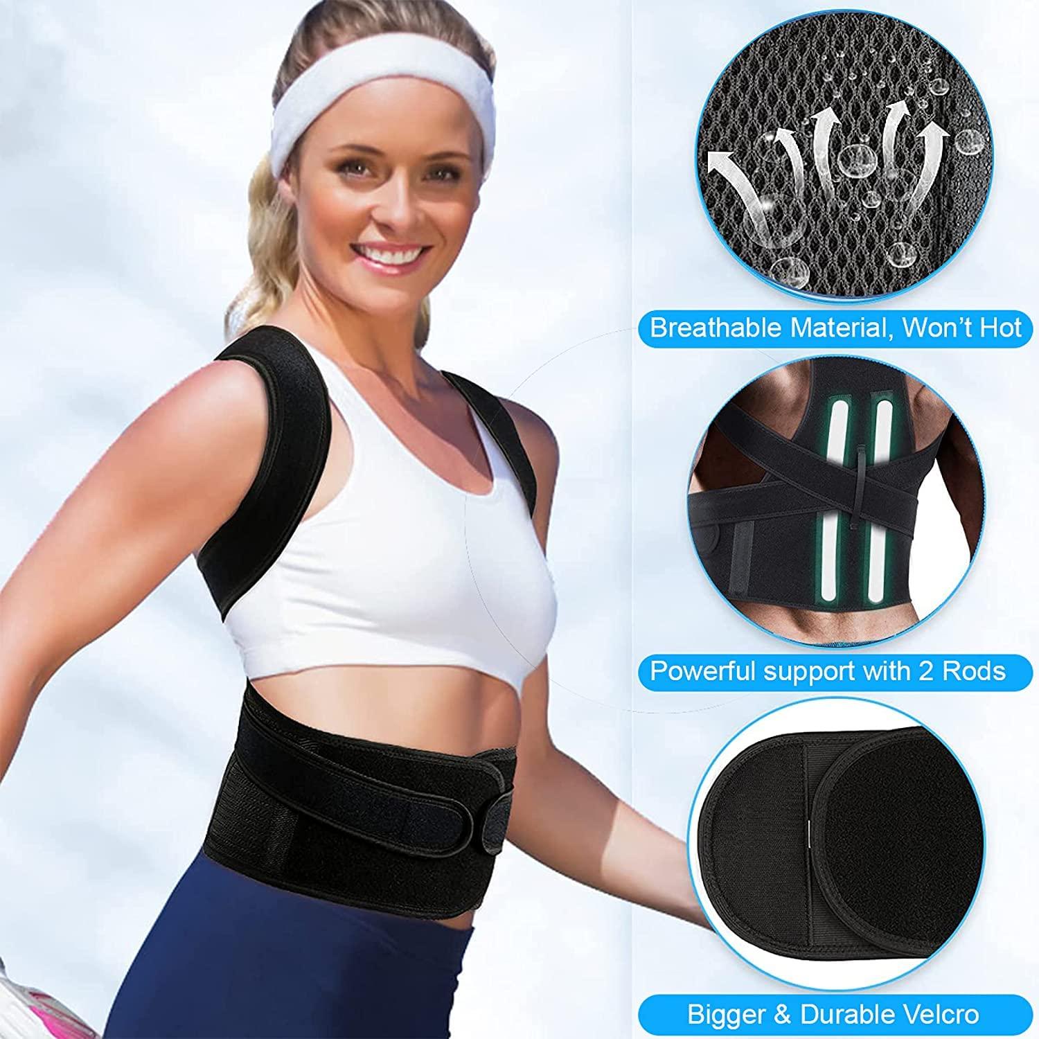 VK SURGICAL VK SURGICAL Premium Magnetic Back Brace Posture Corrector Therapy Shoulder Belt for Lower & Upper Back Pain Relief with Back Support Plates for Woman (Free Size)