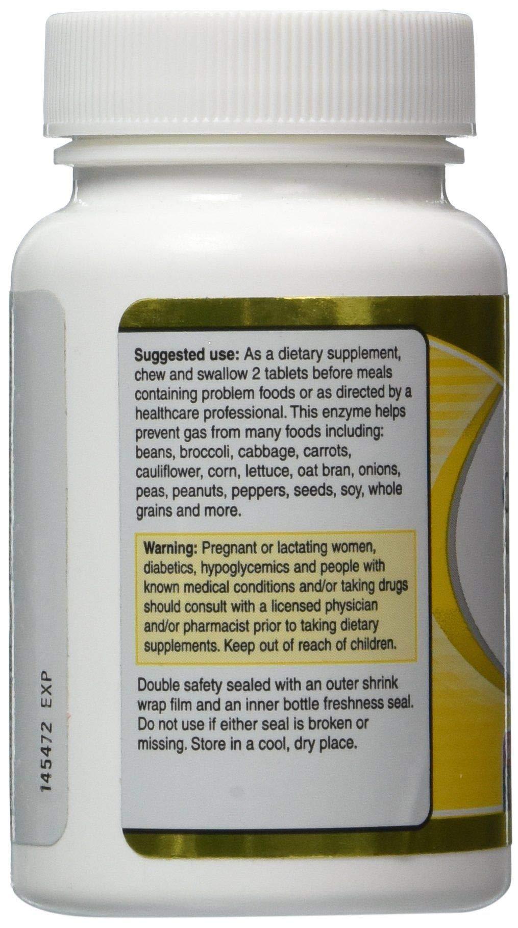 Grace nnvg Vitacost Gas Enzyme Alpha-galactosidase -- 300 GalU per serving - 120 Chewable Tablets