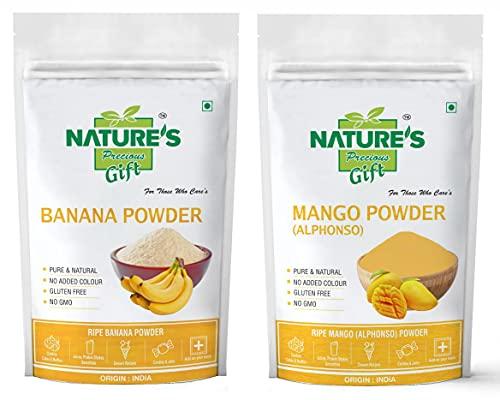 NATURE'S GIFT - FOR THOSE WHO CARE'S NATURE\'S GIFT - FOR THOSE WHO CARE\'S Banana Powder & Mango Fruit Powder -100 GM Each (Super Saver Combo Pack)