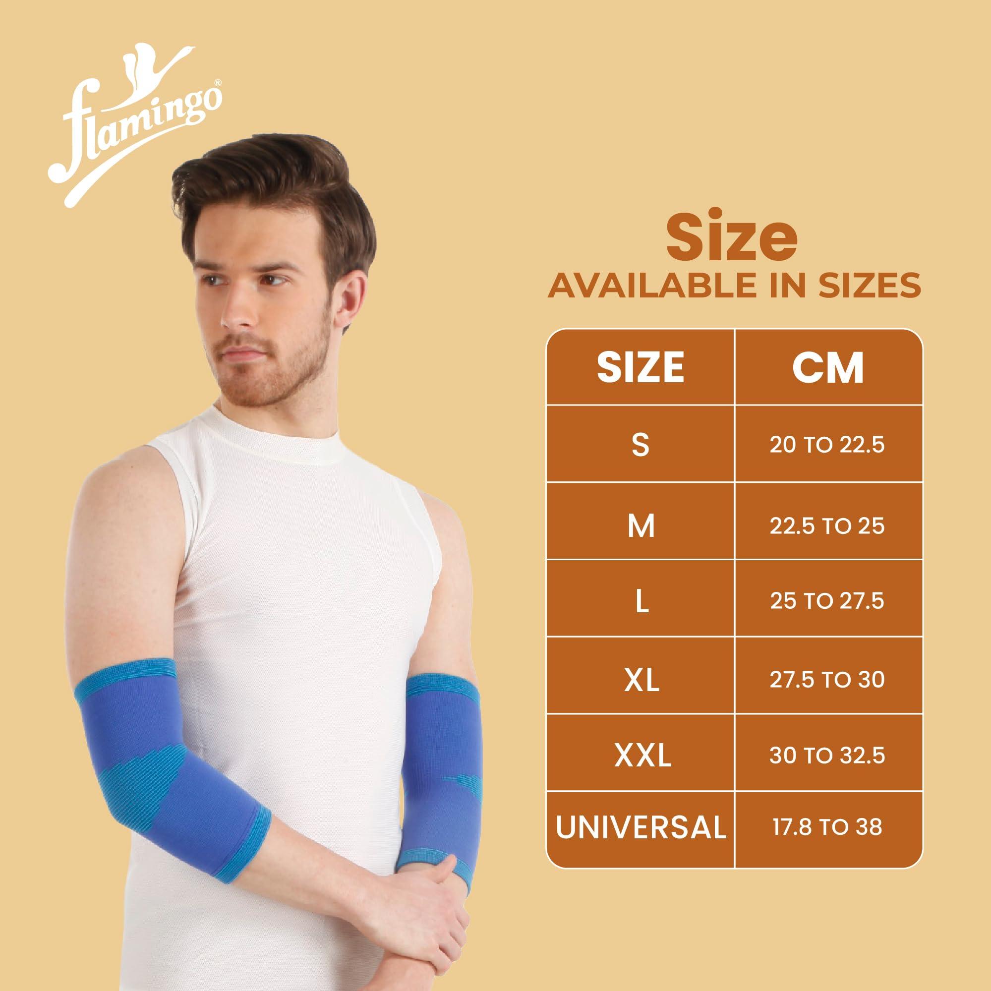 Flamingo Flamingo Premium Elbow Support Regular for gym,Pain Relief, Tennis, Volleyball, Cricket | Elbow Compression Sleeves for Men & Women (Pair) | Color-Blue | Size-XL