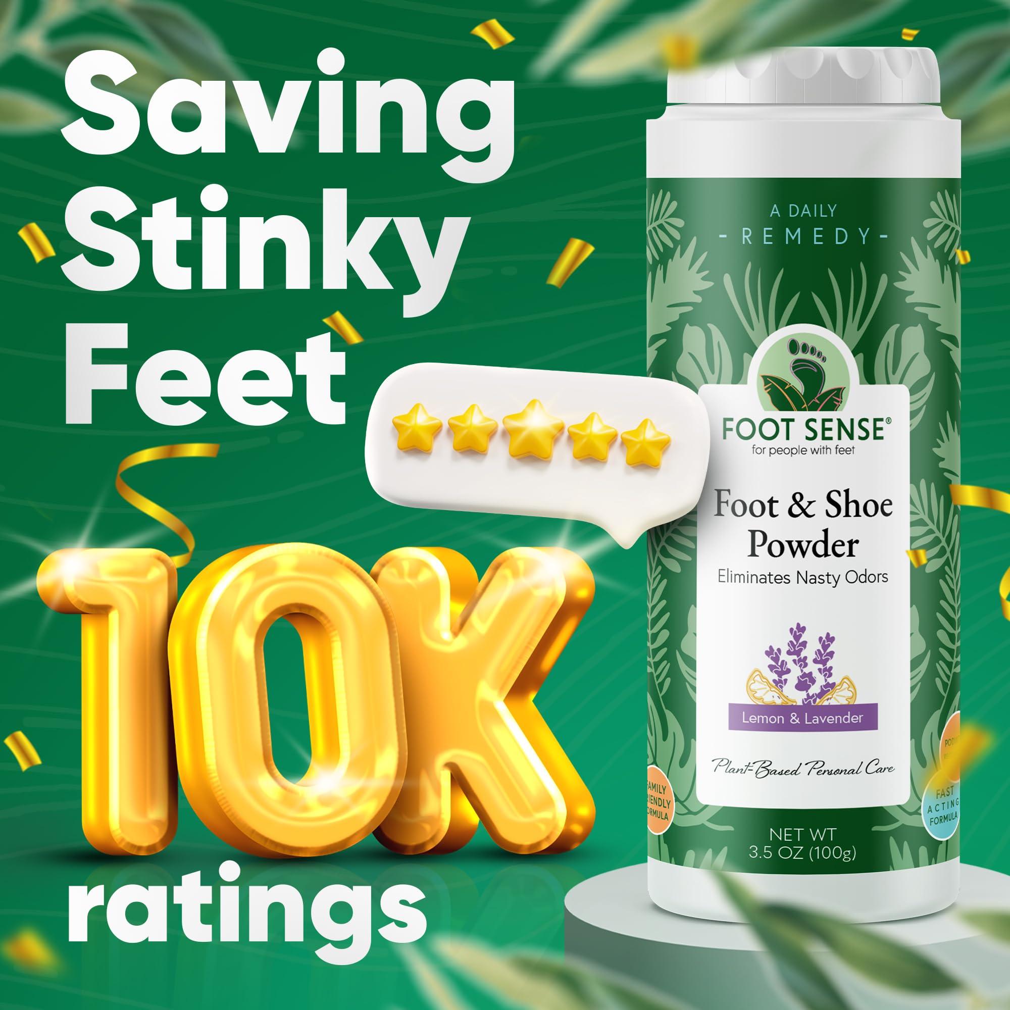 Foot Sense FOOT SENSE All Natural Smelly Foot & Shoe Powder - Foot Odor Eliminator lasts up to 6 months. Safely kills bacteria. Natural formula for smelly shoes and stinky feet. (1 Pack 50G)