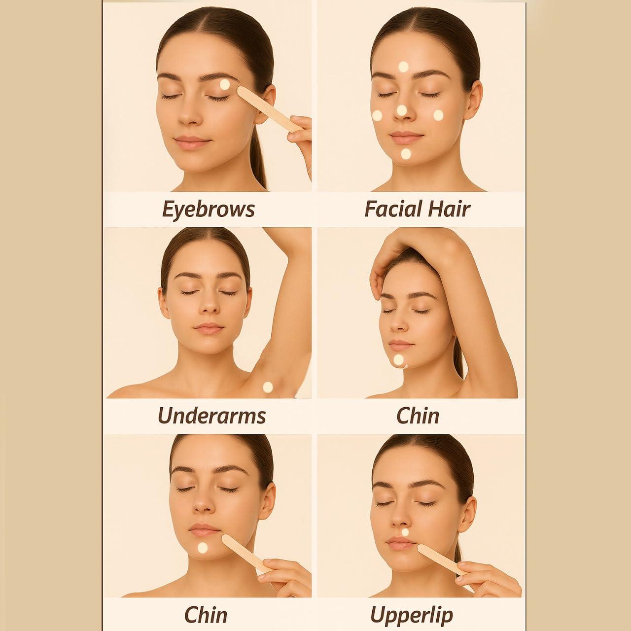 NOTCH FYORR No Strip Deep Charcoal Sensitive Areas Face And Body Katori Wax For Eyebrow/Upper Lips/Facial Hair/Bikni/Armpit/Underarms/Legs/Thigs Peel Off Hair Removal Wax (80Gram)