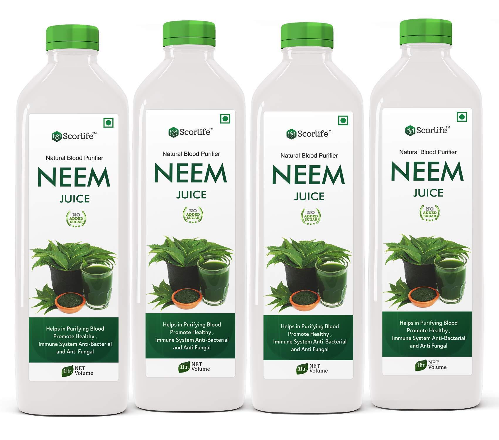 SCORLIFE MARKETING Scorlife Neem Juice 1000ml. [Pack of 4]