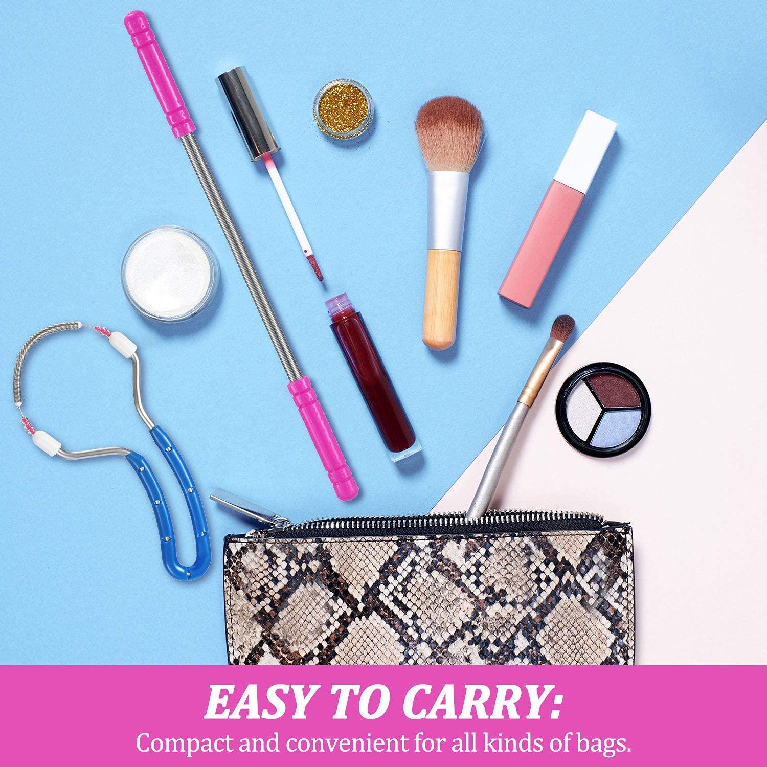 GOHO 2 Pieces Spring Facial Hair Remover Manual Epilator Spring Face Hair Roller Threading Epilator Tools for Face Hair Removing Supply