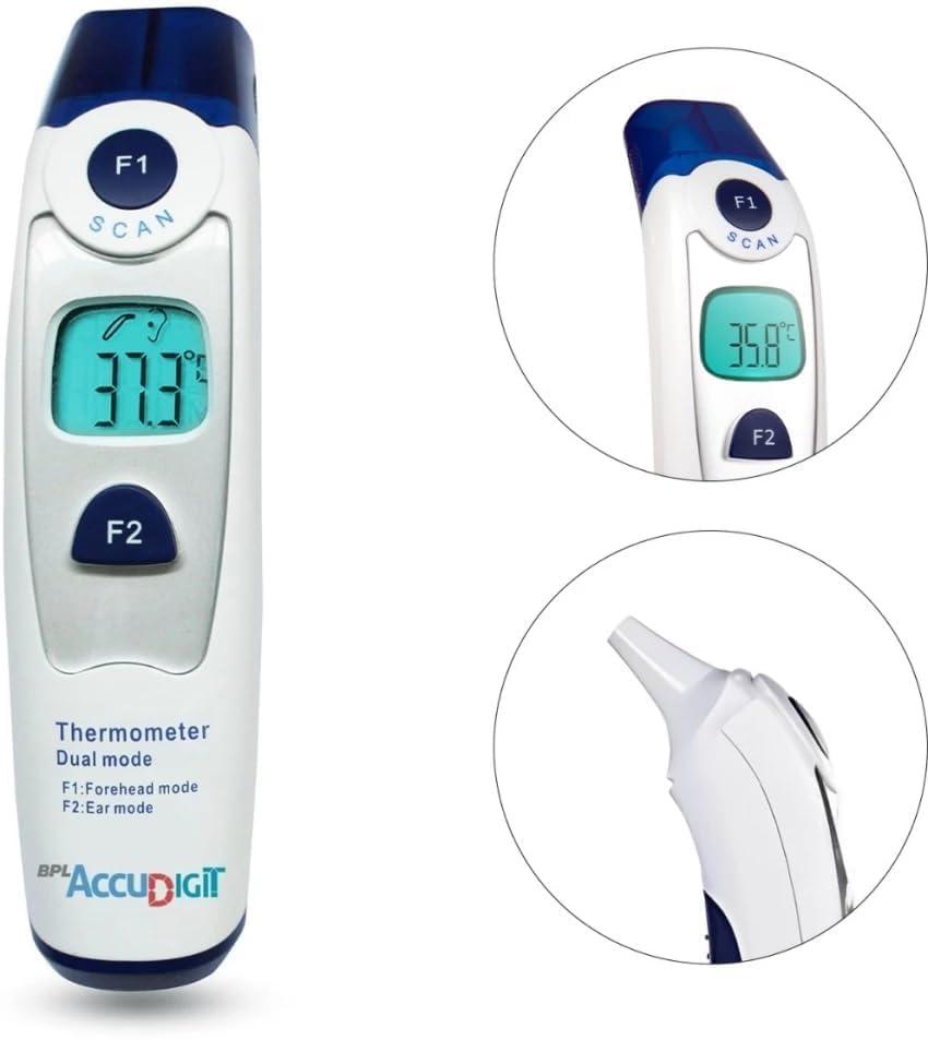 BPL Medical Technologies BPL Medical Technologies Accu Digit Non Contact Dual Infrared Thermometer, Multi-Purpose, Wide Range (White)