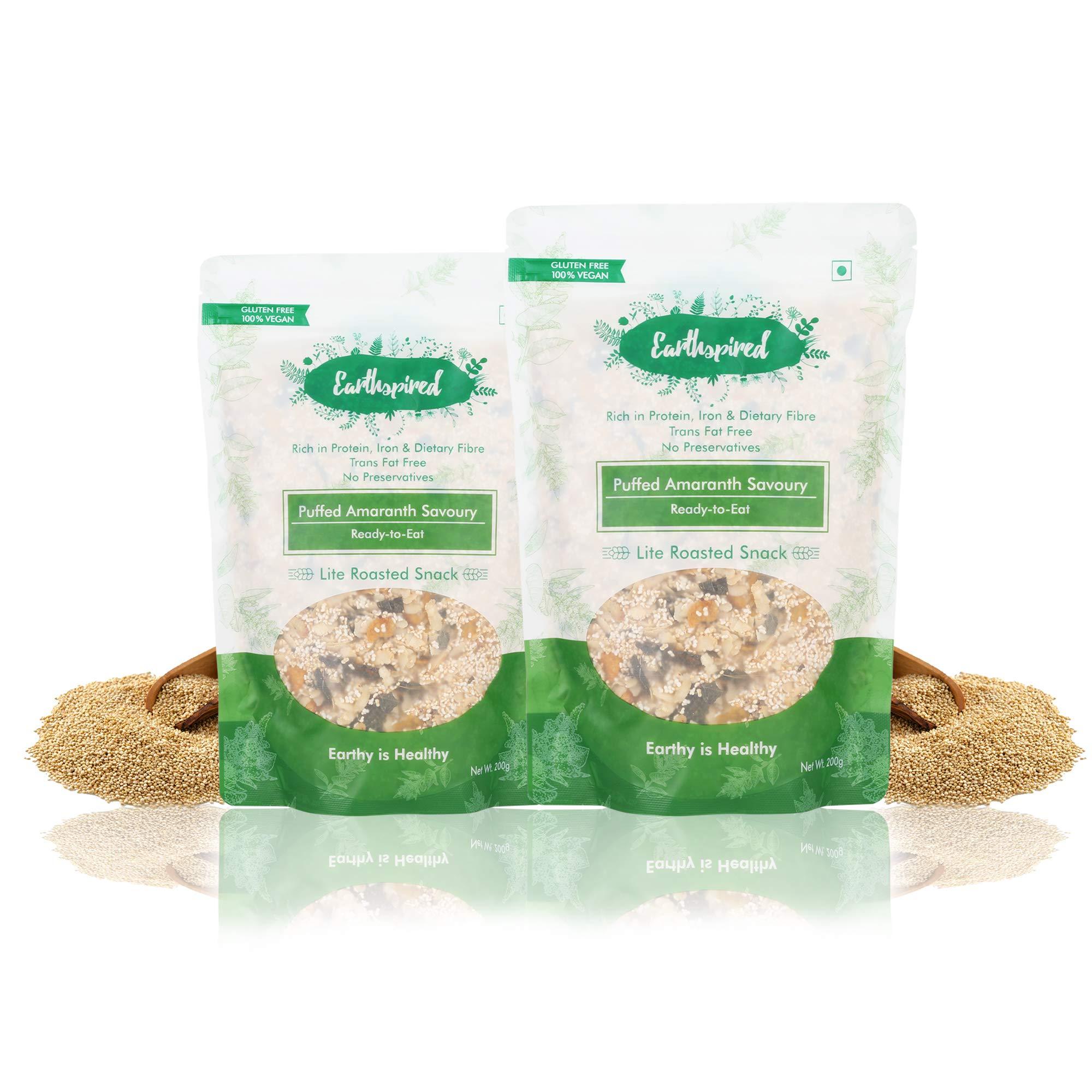Earthspired Earthspired Puffed Amaranth (Rajgira) Savoury Snack (200g + 200g/Combo Pack of 2)