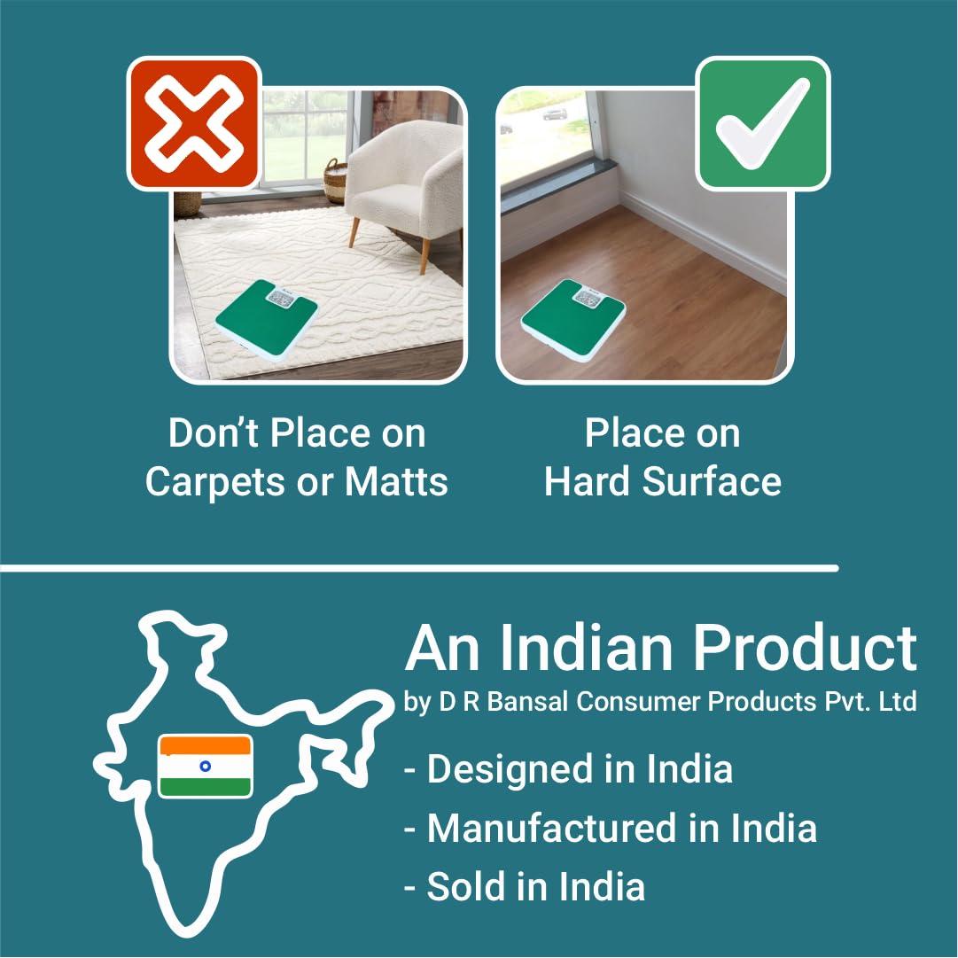 Suvarna SUVARNA Body Weight Machine - Analog Mechinical Body Weight Scale | Anti Skid Fitness Weighing Scale| 150 KG Limit | 1 Year Warranty | Model 9011-150 Elegant - Sea Green