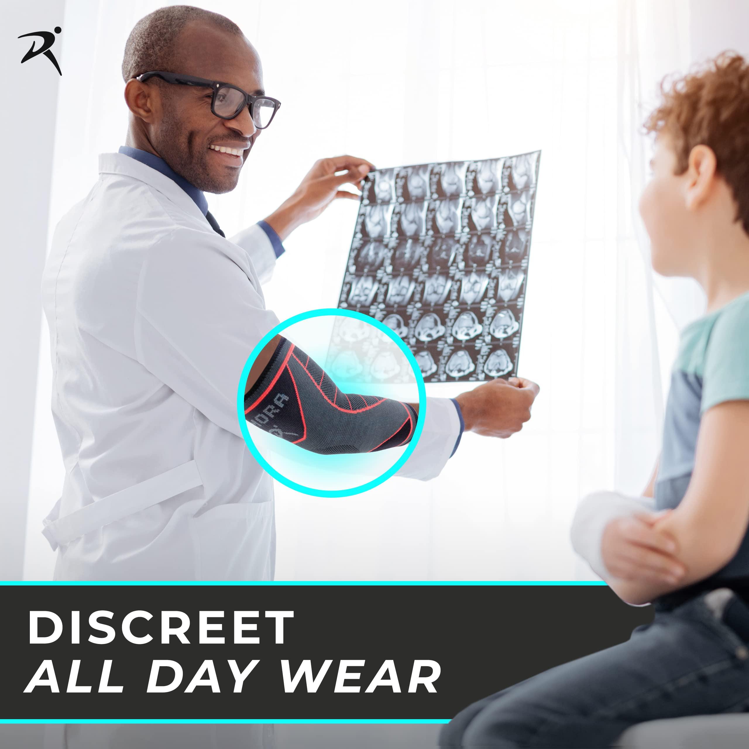 Rymora Rymora Fitness Elbow Brace- L, Compression Support Sleeve for Tendonitis, Tennis Elbow, Golf Elbow Treatment, Weightlifting & Weak Joints - Reduce Joint Pain During Any Activity!