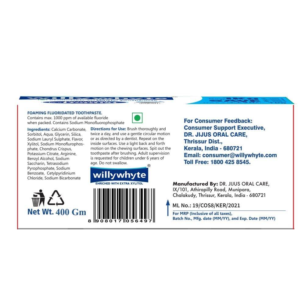 Willywhyte Willywhyte White Cavity Protection Toothpaste With Extra Xylitol(400Gm 2X200Gm)