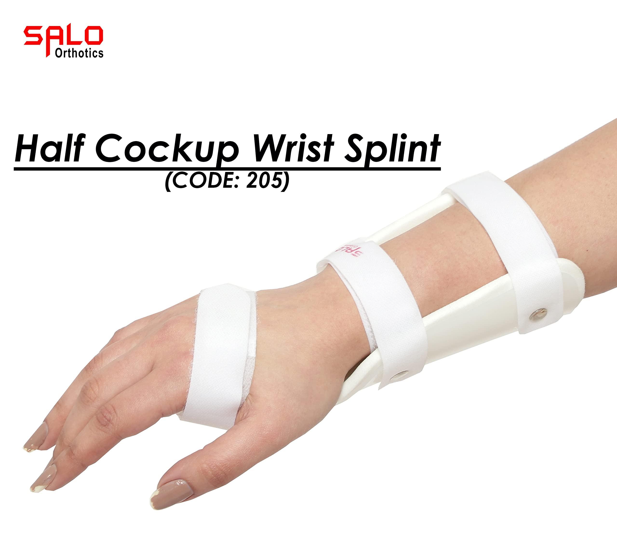 SALO Orthotics SALO Orthotics Half Cock-Up Wrist Splint | Wrist Support for Carpal Tunnel, Tendonitis, Arthritis, Broken Wrist, Sports Injuries Pain Relief | Size - LARGE