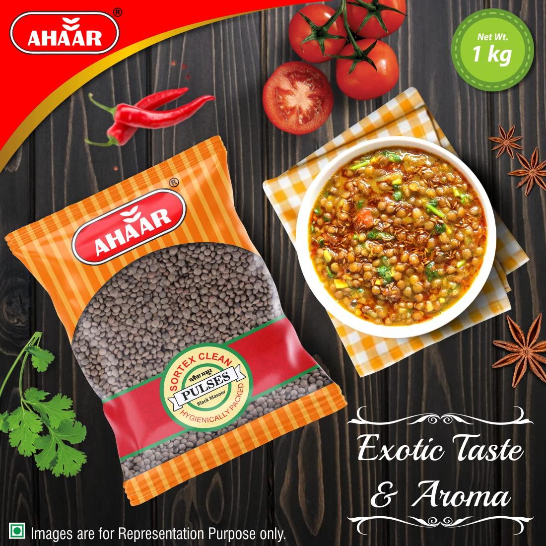 Ahaar Ahaar Black Masoor Dal 1Kg | Kali Masoor Dal Whole