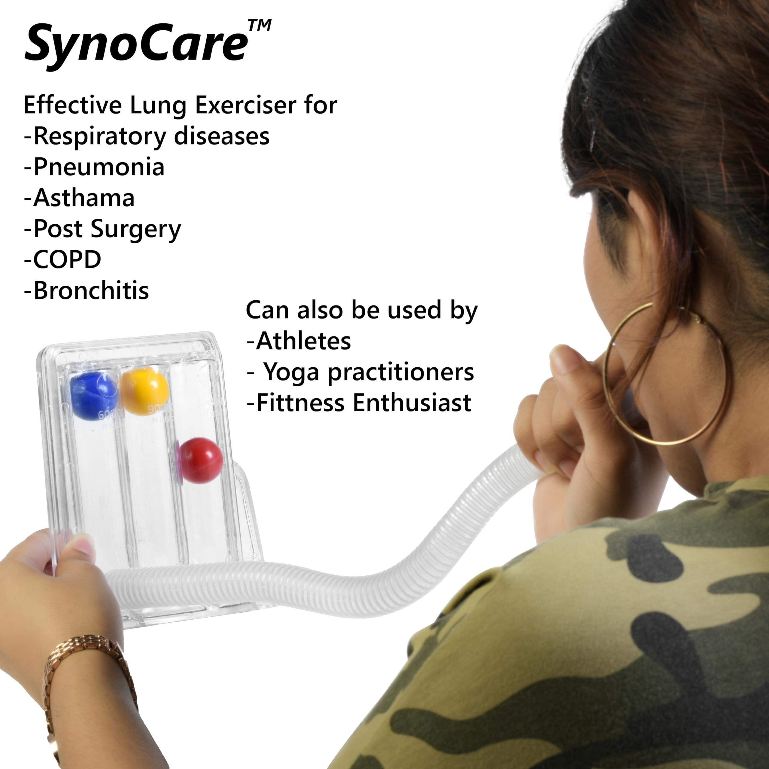Synergy Intact Synocare Masks For CPAP BIPAP NIV 3 Ball Spirometer | Lung Exerciser | Respiratory Exerciser | Breathing Exercise | Respirometer | Breath Measurement System | Deep Breathing Lung Exerciser | Washable, Hygienic & Detachable- Pack Of 1