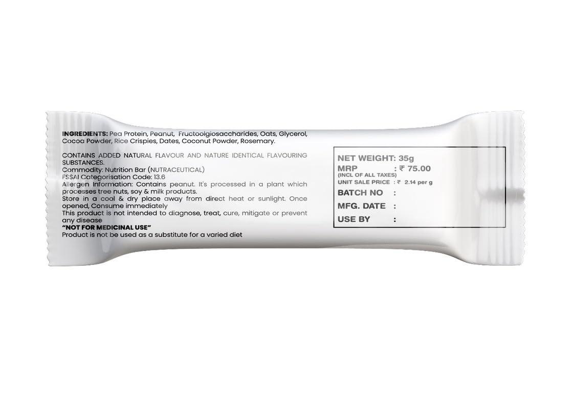 NutriSense Nutrisense Protein Bar Peanut Multigrain Daily Protein Snack, Rich Flavor | High Energy & Nutrition Bars for Energy, Fitness & Immunity (35 Gram_Pack of 12)