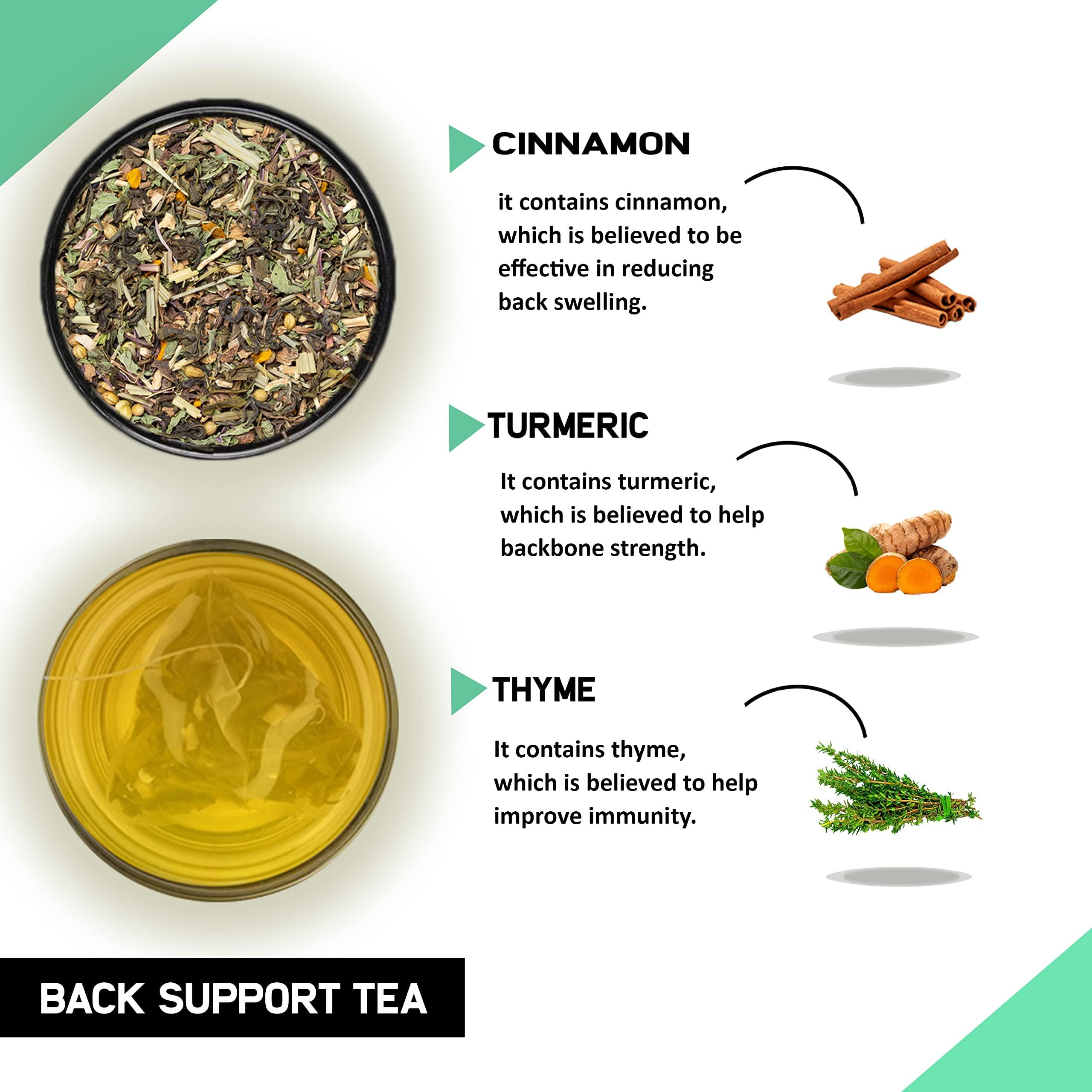 TEACURRY TEACURRY Back Support Tea (100 Grams + Infuser) - Helps with Back Pain, Herniated Disc-Tea For Sciatica