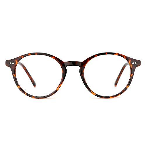 TIJN TIJN Blue Light Blocking Glasses Men Women Vintage Thick Round Rim Frame Eyeglasses