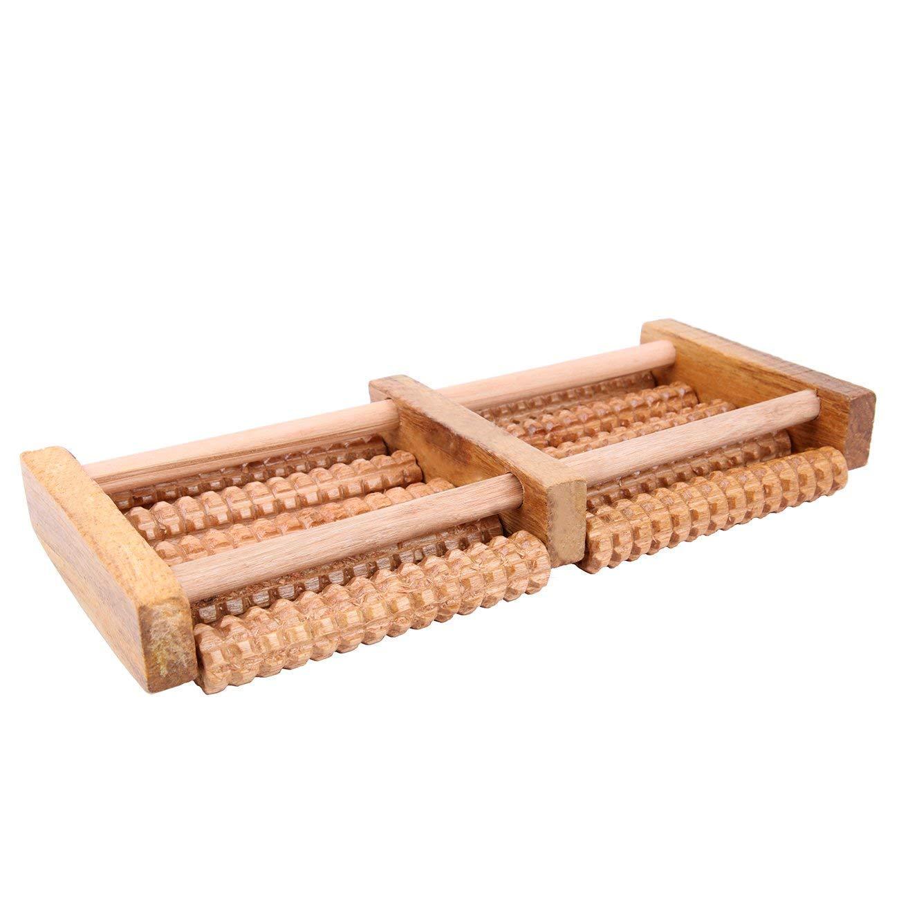 NAMRA NAMRA® Wooden Dual Foot Massage Roller for Overall Relaxation and Relief Acupressure Foot Board(1)
