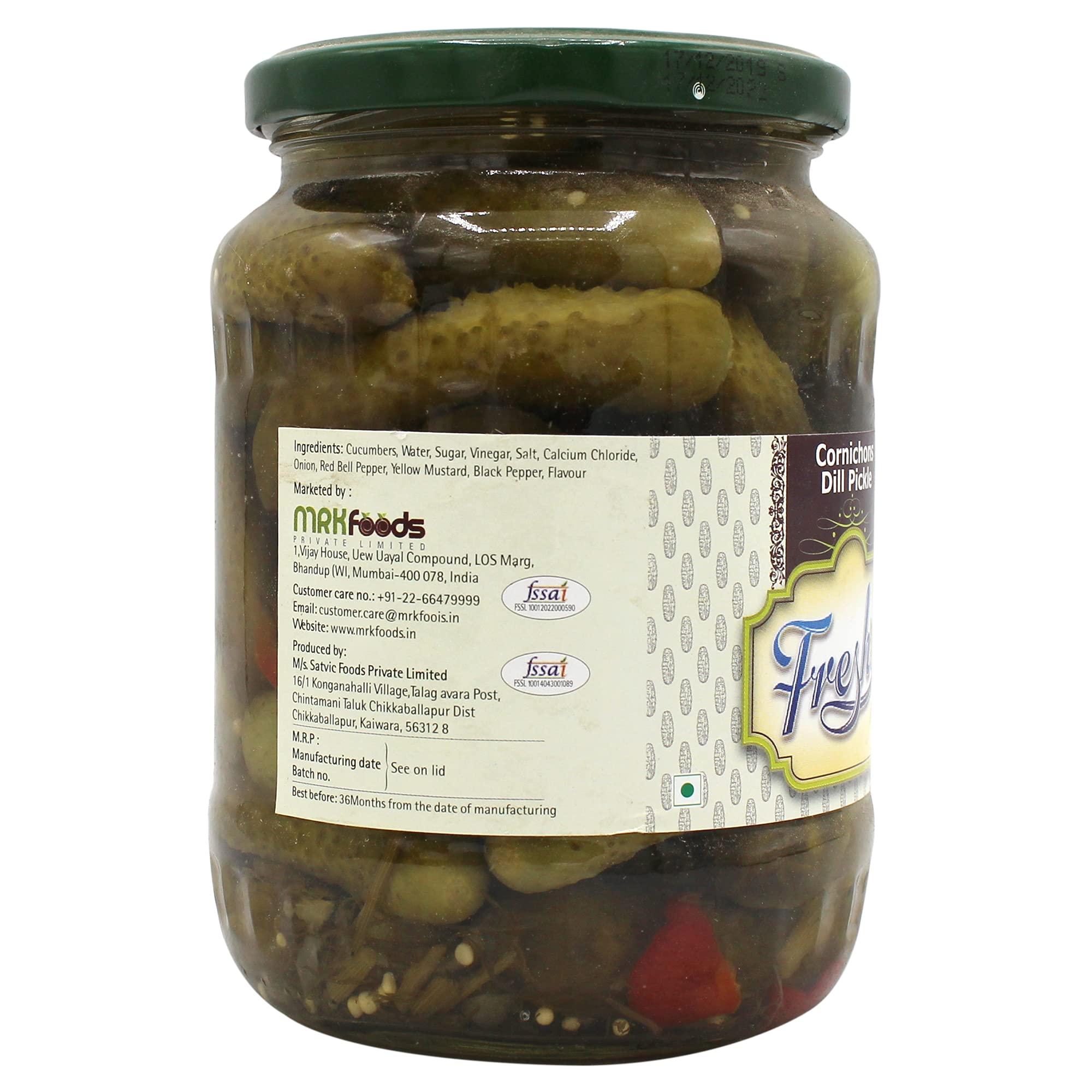 Freshos Freshos Cornichons Dill Pickle, 680 g, Green & White, Medium