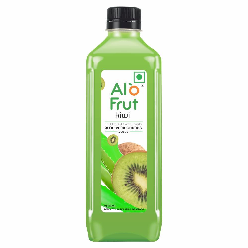 ALO FRUT ALO FRUT Kiwi Aloevera Chunks & Juice 200Ml (Pack Of 48) - 1 Case | Fruit Juice Mai Aloevera Chunks | Healthy Hai Isme Aloevera Hai | Ready To Serve Drink