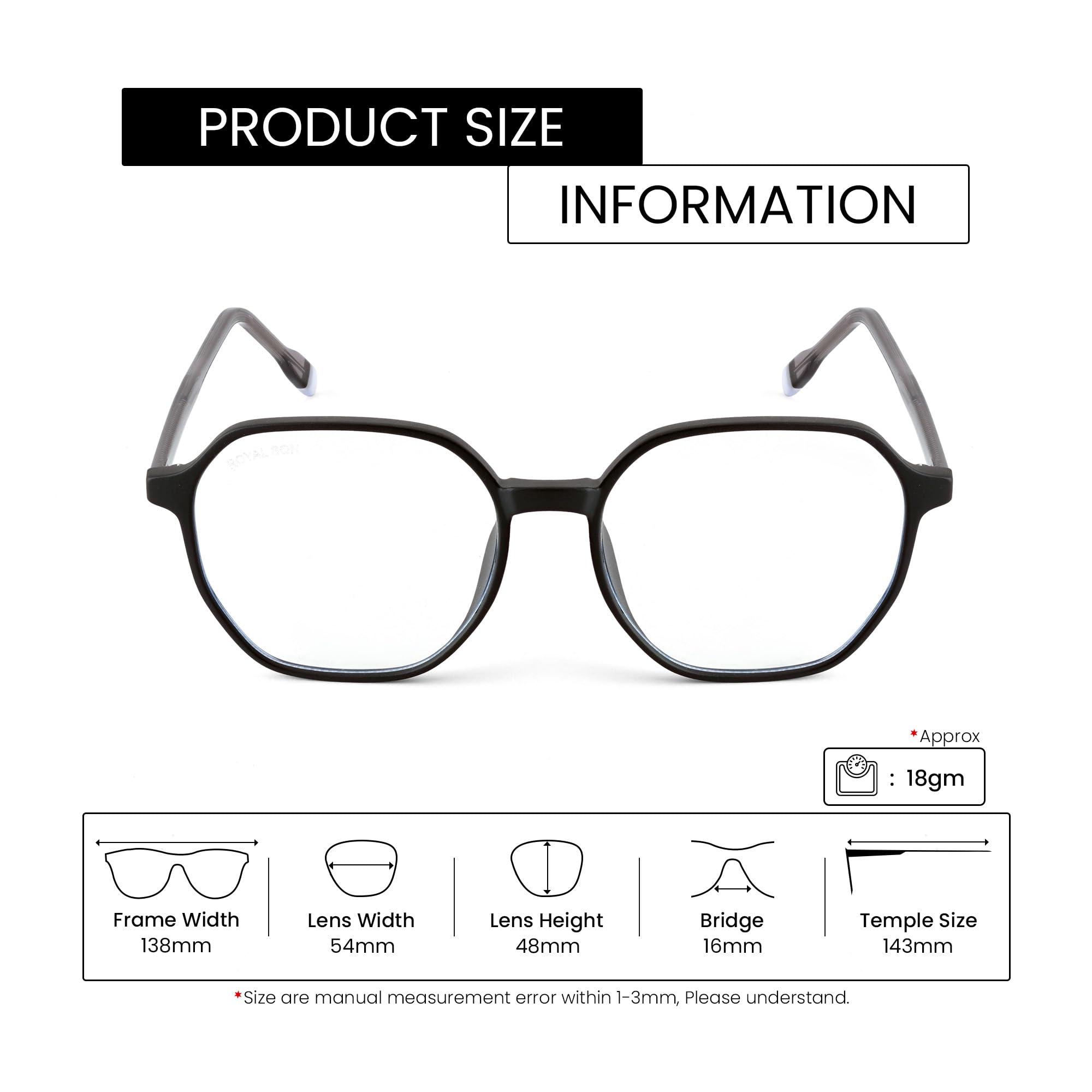 ROYAL SON ROYAL SON Polygon Blue Ray Cut Transparent Eye glasses For Men Women