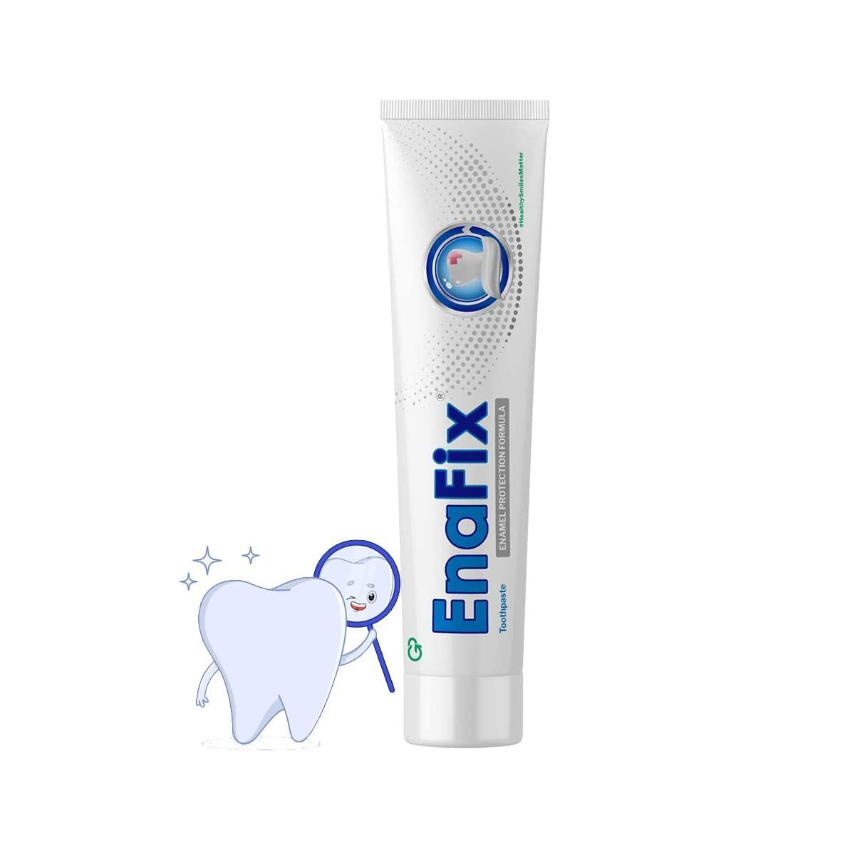 ENAFIX ENAFIX Anti Cavity Toothpaste | Fluoride Free Toothpaste With Calcium And Phosphate For Enamel Remineralisation | Fights Tooth Decay | (Pack Of 3) 70G Each, Enamel Protection