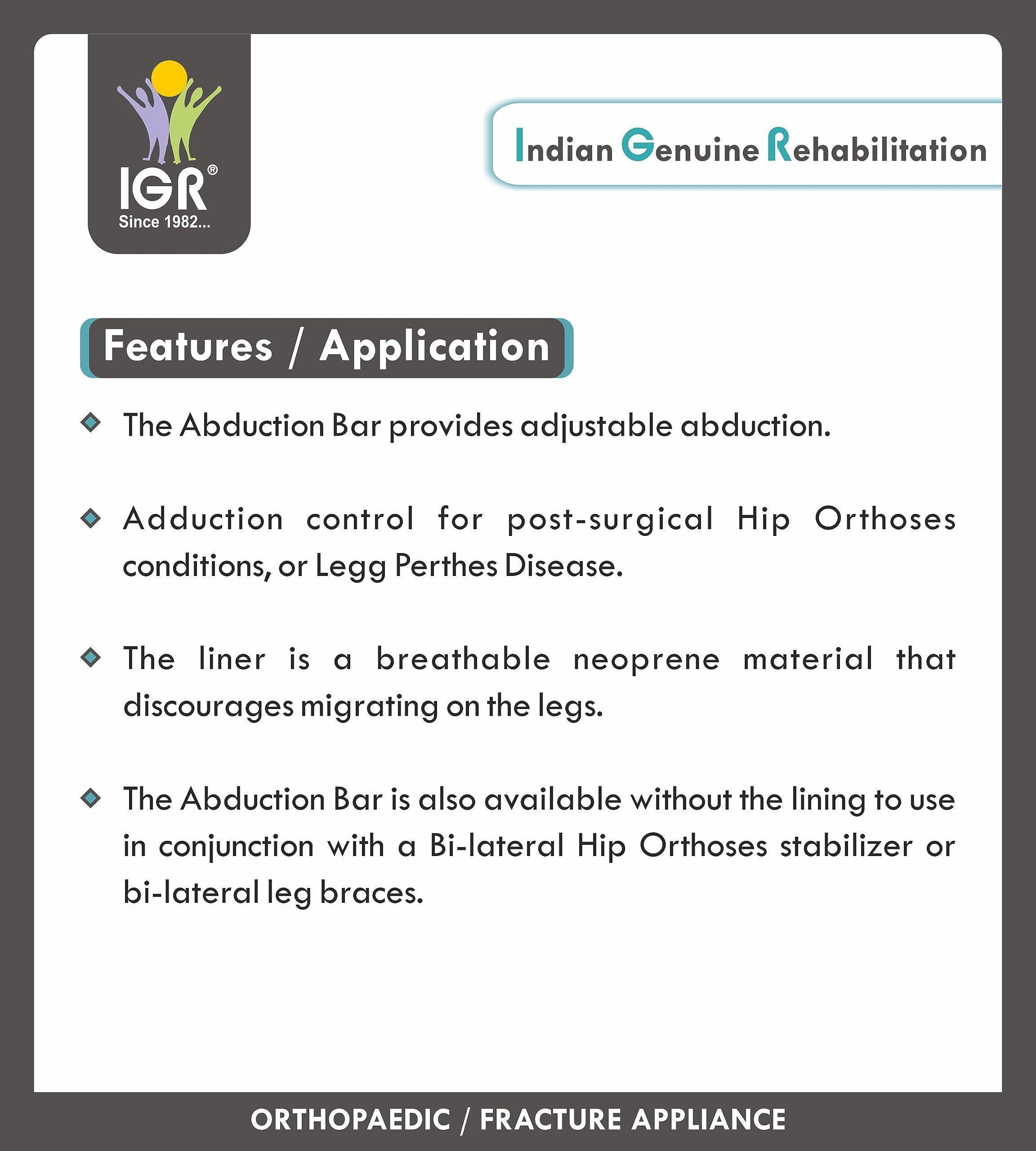 IGR HIP ABDUCTION BAR BRACE | THIGH ABDUCTION BRACE - ADULT