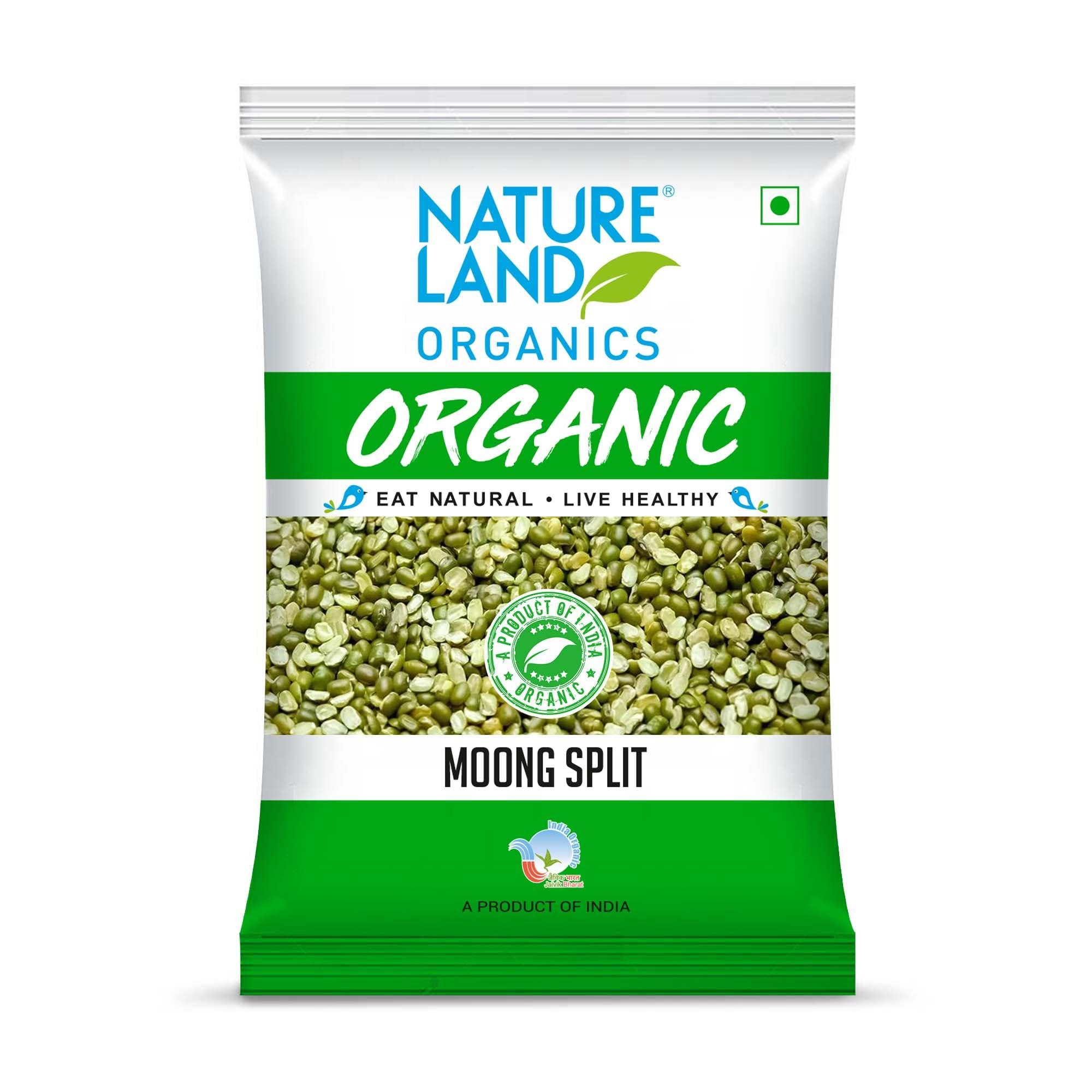 NATURELAND ORGANICS Natureland Organics Moong Sabut / Whole Daal 500 Gm - Organic Healthy Pulses