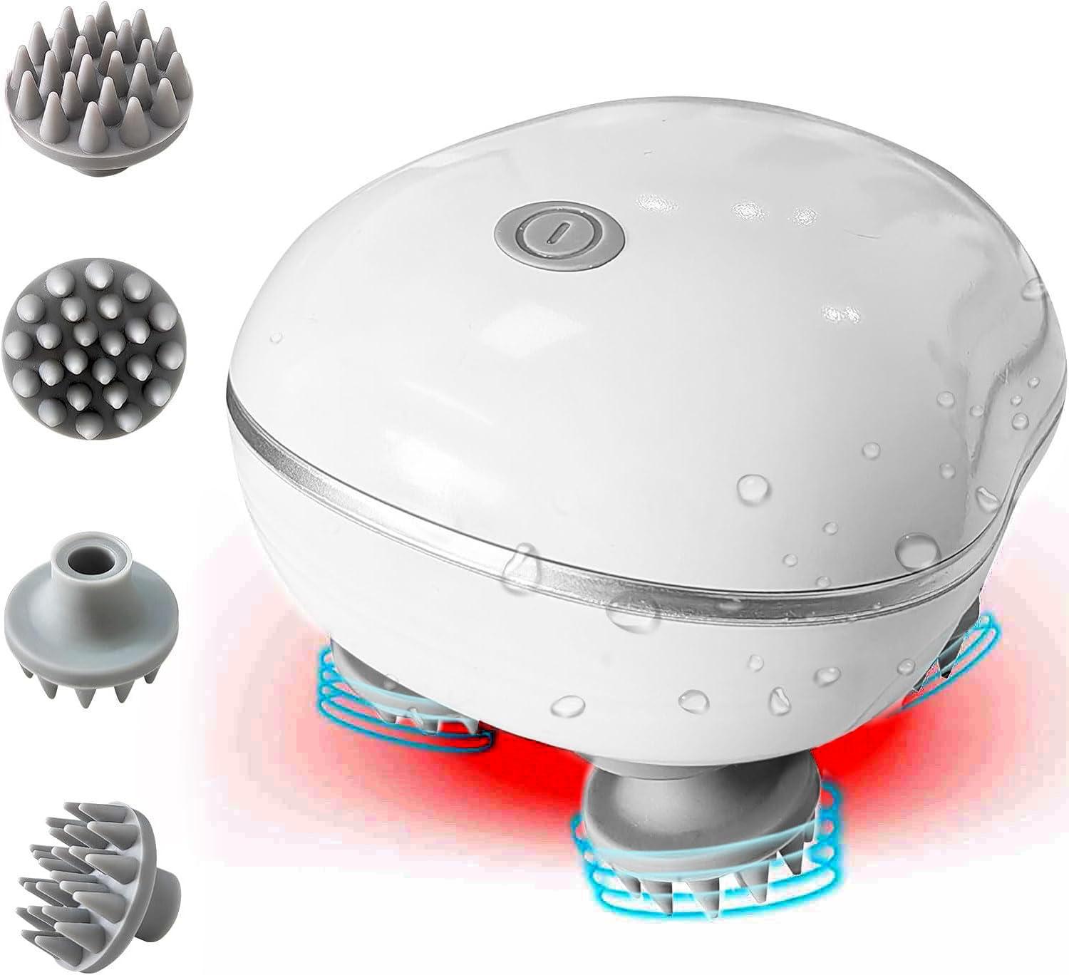 RICUZA Ricuza Electric Head,Scalp Massager | Advance Red Light Therapy for Boost Hair Growth, Hair Fall Control, Scalp Therapy | 3 Speed Mode Handheld,Portable,Scalp Scratcher Body Massage for Hair Growth,Deep Clean & Stress Relaxation