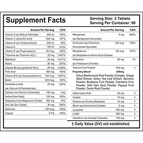 ADIQUATE NUTRITION ADIQUATE NUTRITION Mens Multi Vitamin +Test Dietary Supplement- 250 Gram, 90 Tablets, Pack of 2