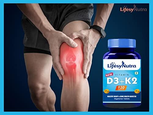LIFESYNUTRA Lifesy Nutra Vitamin D3 With Vitamin K2 as MK7 supplement For Healthy Heart & Bone Health Booster - 120 Vegetarian Tablets