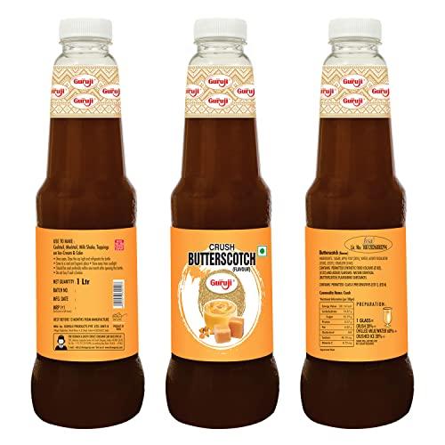 SHREE Guruji Shree Guruji Badam Kesar Dry Fruit Sharbat & Butter Scotch Badam Crush Combo Pack Milk Beverage Refreshing for Summer Syrup Instant Drink (1 Litre)