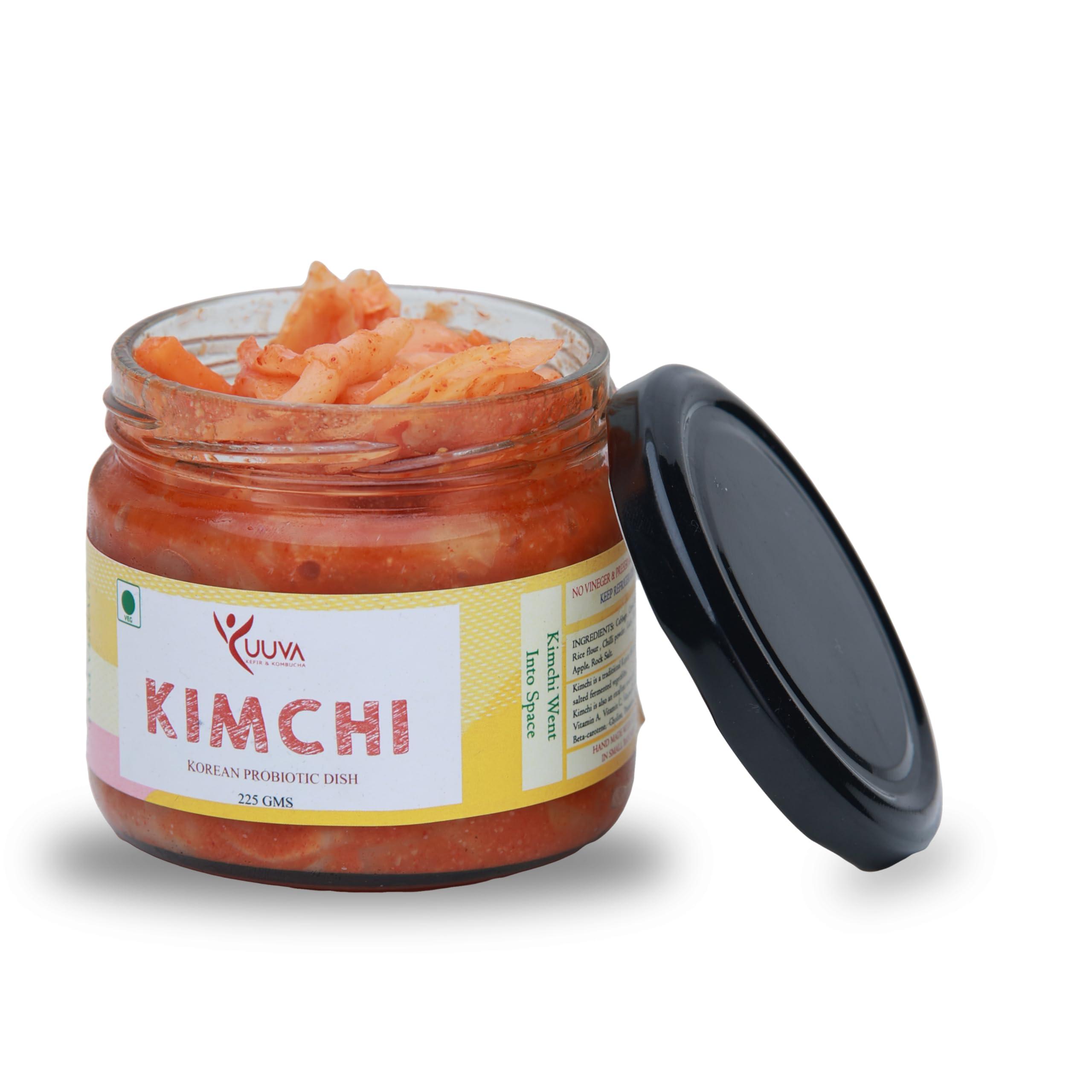 YUUVA YUUVA Kimchi Traditionally & Naturally Fermented 100% Veg No Vinegar,No Colors, No Preservatives 225 gms x 2 pcs(Pack of 2)