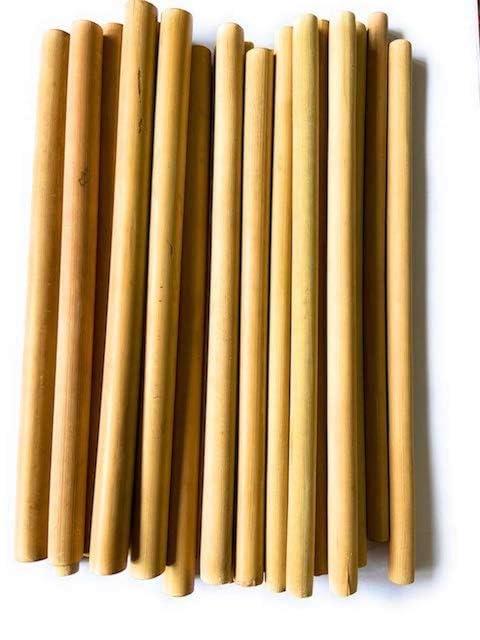 TUGS TUGS Bamboo Grass Straws Pack of 25 Natural Eco Friendly Biodegradable Drinking Straws with Straw Cleaning Brush - Reusable. (TUGS-9x11-25)