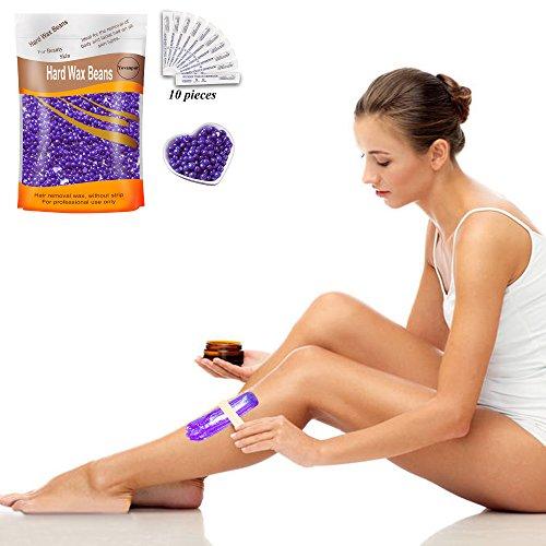 Yovanpur Yovanpur Women Hair Removal Hard Wax Beans Hard Body Wax Beans For Facial Arm Legs 300G/Bag With 10Pcs Wax Spatulas (Lavender)