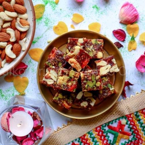 VEDIKO ORIGINS Vediko Origins Anjeer Barfi | Luxury Indian Delicacy enriched with A2 Gir Cow Ghee, Dry Fruits, Honey & Dates | 400gm (20 Pieces)